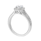Cushion Halo Split-Shank Solitaire Ring