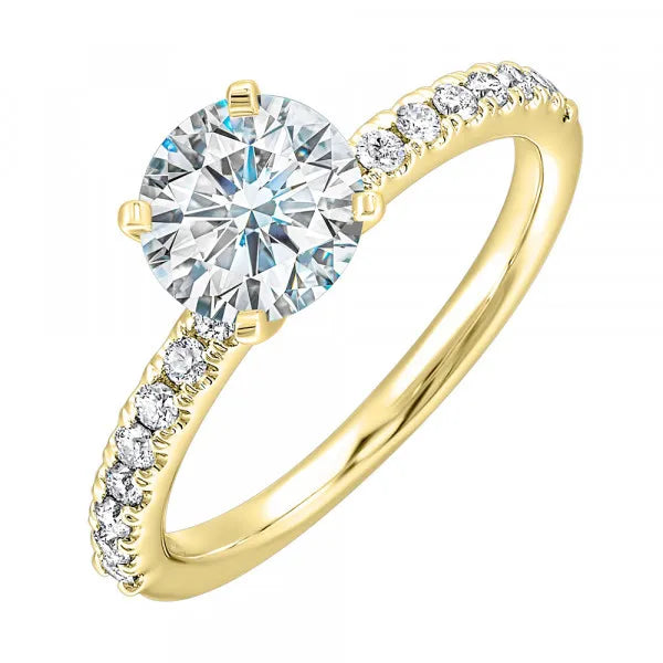 14K Yellow Gold SM 1/4Ctw For 1Ctw RD CTR