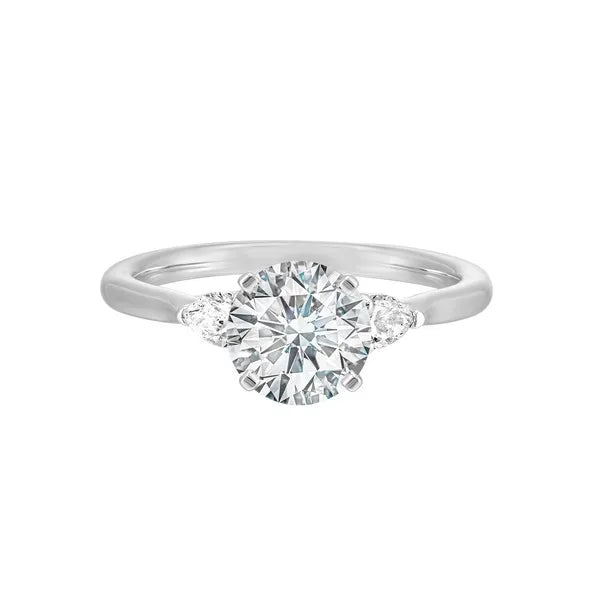14Kt White Semi Mount 3/8Ctw For 1 1/2Ctw Round Center
