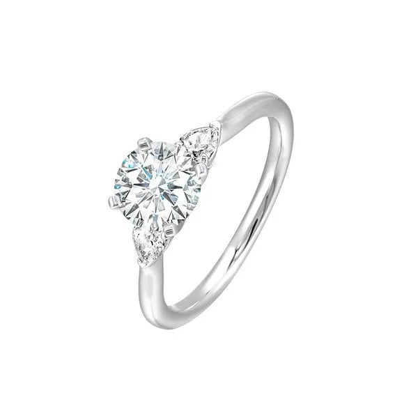 14Kt White Semi Mount 3/8Ctw For 1 1/2Ctw Round Center
