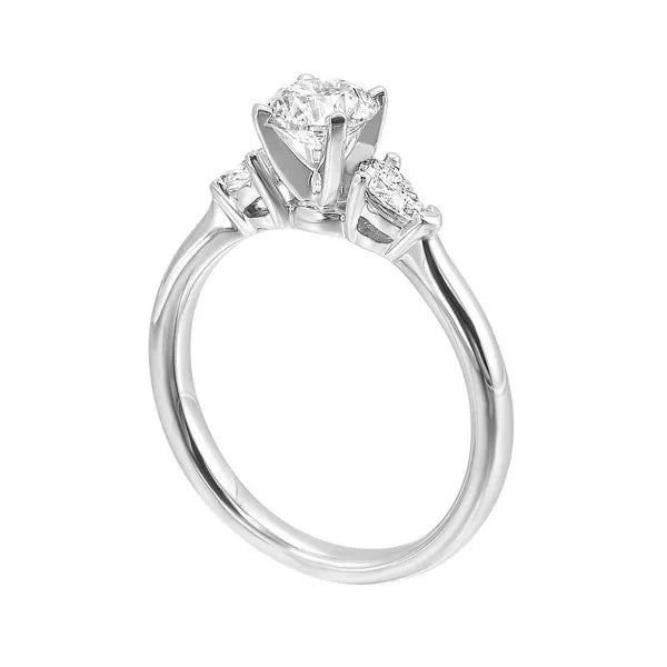 14Kt White Semi Mount 3/8Ctw For 1 1/2Ctw Round Center