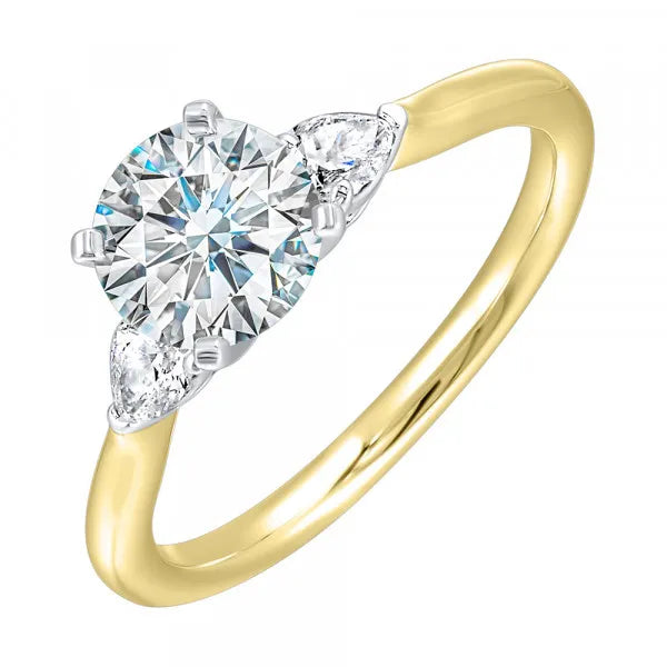 14K Yellow Gold SM 1/3Ctw For 1Ctw RD CTR