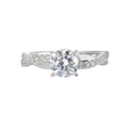 14Kt White Semi Mount 1/5Ctw For 1 1/2Ctw Round Center