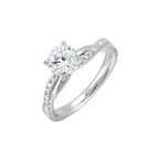 14Kt White Semi Mount 1/5Ctw For 1 1/2Ctw Round Center