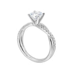 14Kt White Semi Mount 1/5Ctw For 1 1/2Ctw Round Center