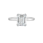 14Kt White Semi Mount For 2Ctw Emerald Cut Center
