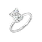 14Kt White Semi Mount For 2Ctw Emerald Cut Center