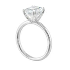 14Kt White Semi Mount For 2Ctw Emerald Cut Center