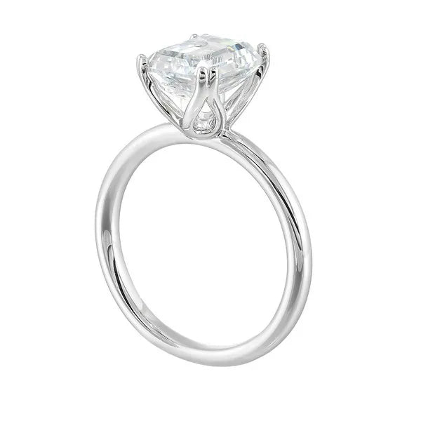 14Kt White Semi Mount For 2Ctw Emerald Cut Center