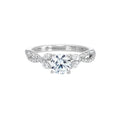 Criss-Cross Pave Solitaire Ring with Marquise Crown