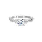 Criss-Cross Pave Solitaire Ring with Marquise Crown