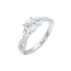 Criss-Cross Pave Solitaire Ring with Marquise Crown