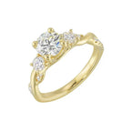 14Kt Yellow Semi Mount 1/2Ctw For 1 1/2Ctw Round Center