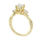 14Kt Yellow Semi Mount 1/2Ctw For 1 1/2Ctw Round Center