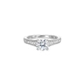 Reverse Tapered Milgrain Engagement Ring