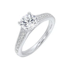 Reverse Tapered Milgrain Engagement Ring