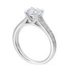 Reverse Tapered Milgrain Engagement Ring
