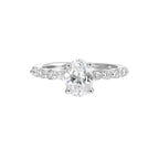Alternating Fancy & Round Diamond Oval Engagement Ring