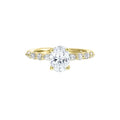 14Kt Yellow Semi Mount 1/3Ctw For 2Ctw Oval Center