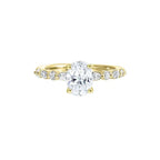 14Kt Yellow Semi Mount 1/3Ctw For 2Ctw Oval Center