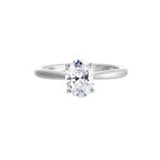 Sleek Four-Prong Oval Solitaire Ring