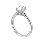 Sleek Four-Prong Oval Solitaire Ring