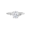 Floating Diamond Oval Engagement Ring with Sleek Band