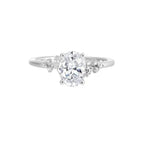 Floating Diamond Oval Engagement Ring with Sleek Band