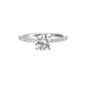 Delicate Micro-Pavé Shank Solitaire Ring