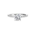Delicate Micro-Pavé Shank Solitaire Ring