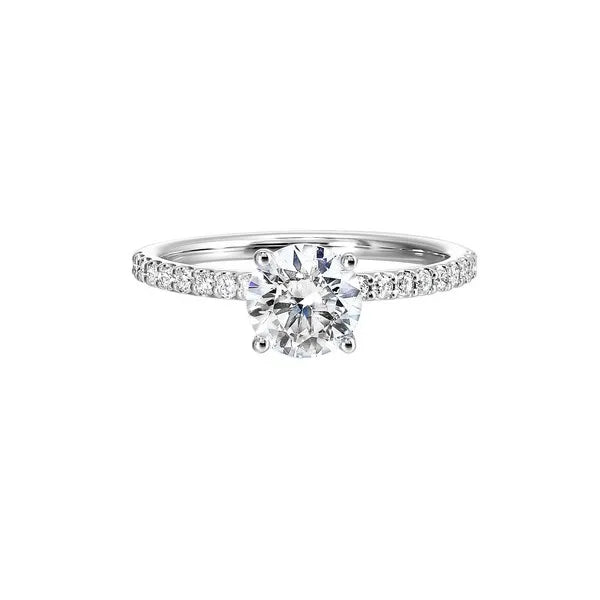 Delicate Micro-Pavé Shank Solitaire Ring