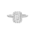 Emerald-Cut Halo Diamond Engagement Ring