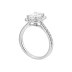 Emerald-Cut Halo Diamond Engagement Ring
