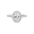 Sleek Oval Halo Diamond Engagement Ring