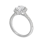 Sleek Oval Halo Diamond Engagement Ring