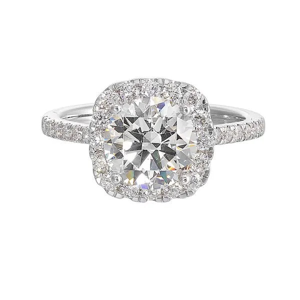 14Kt White Semi Mount 1/2Ctw For 1Ctw Round Center