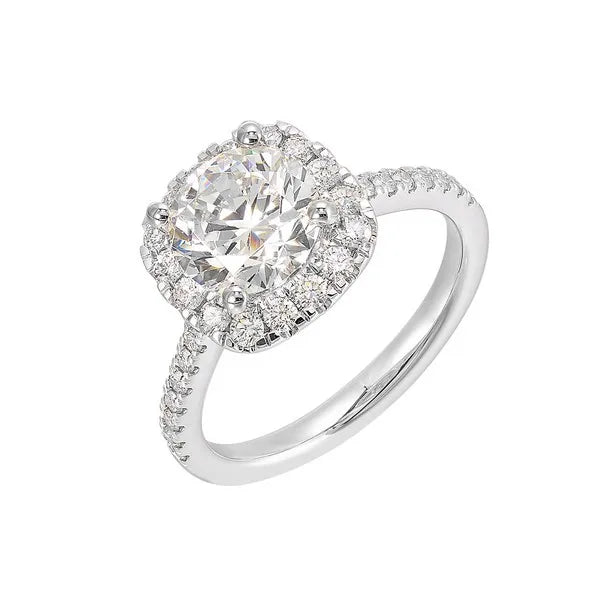 14Kt White Semi Mount 1/2Ctw For 1Ctw Round Center