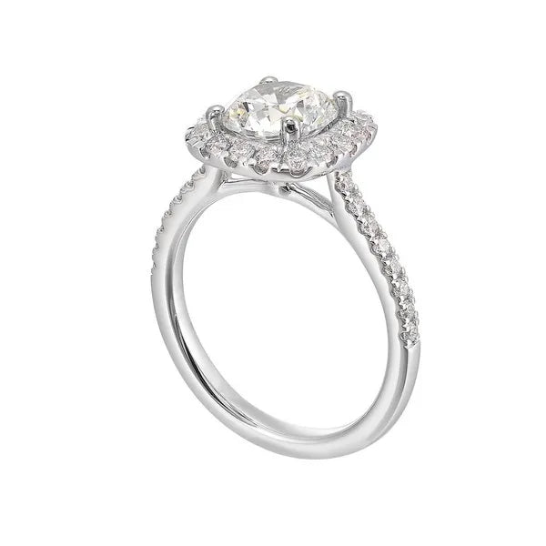 14Kt White Semi Mount 1/2Ctw For 1Ctw Round Center