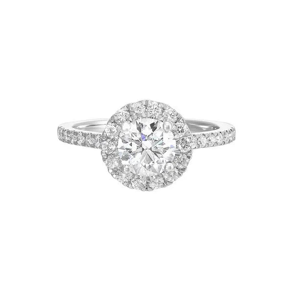 Classic Round Halo Diamond Engagement Ring