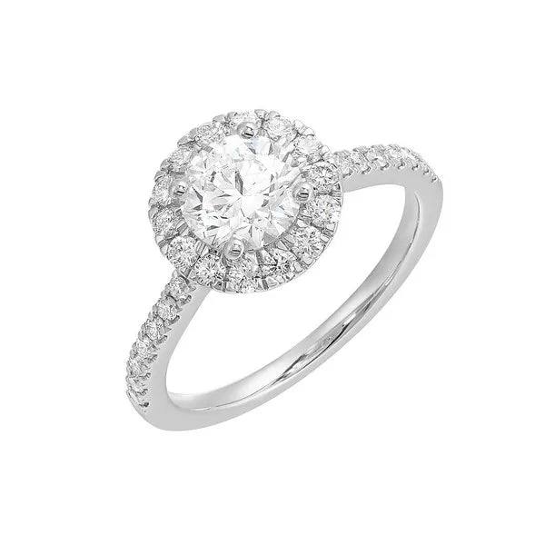 Classic Round Halo Diamond Engagement Ring