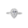 Pear-Cut Halo Diamond Engagement Ring
