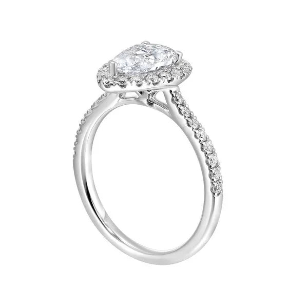Pear-Cut Halo Diamond Engagement Ring