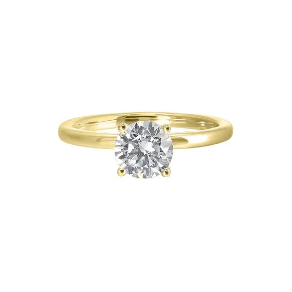 14Kt Yellow Semi Mount 1/10Ctw For 1 1/2Ct Round Center