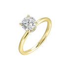 14Kt Yellow Semi Mount 1/10Ctw For 1 1/2Ct Round Center