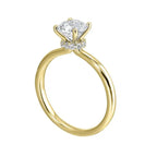 14Kt Yellow Semi Mount 1/10Ctw For 1 1/2Ct Round Center