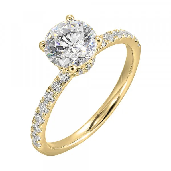 14K Yellow Gold SM 3/8Ctw For 1Ctw RD CTR