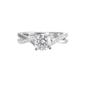 14Kt White Semi Mount 1/7Ctw For 2Ctw Round Center