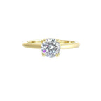 Delicate Milgrain & Diamond Accent Solitaire Ring