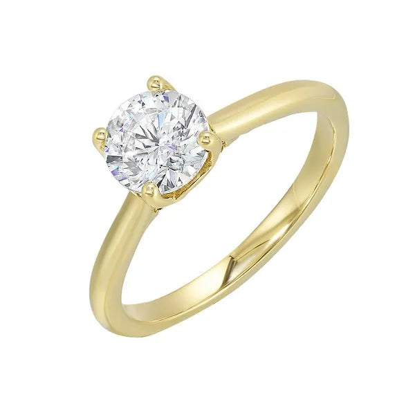 Delicate Milgrain & Diamond Accent Solitaire Ring