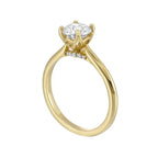 Delicate Milgrain & Diamond Accent Solitaire Ring